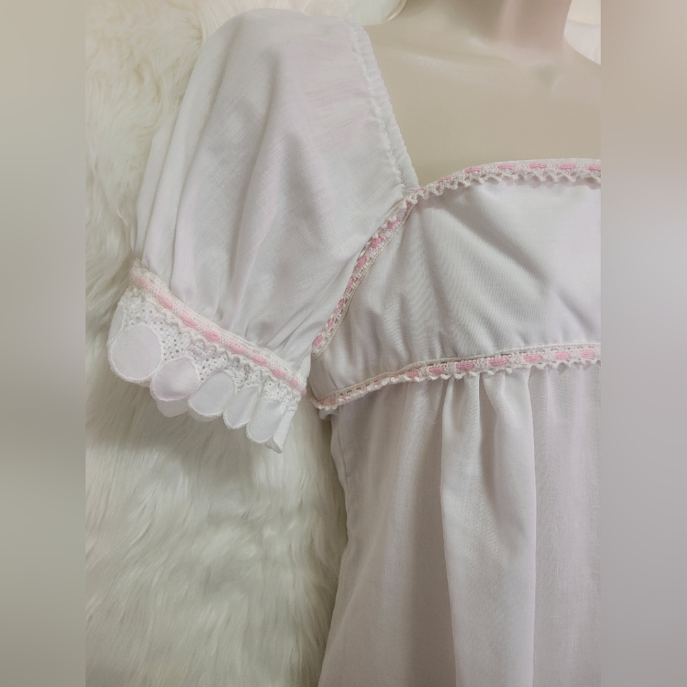 Old Fashioned Nightgown Cotton Romantic Regency V… - image 2